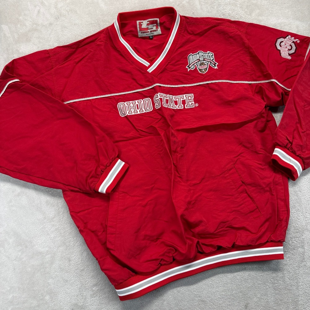 VTG Ohio State Buckeyes Jacket Men XL Windbreaker Pullover 2002 Champions Y2K